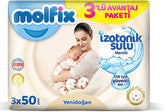 Nessiworld Molfix Newborn Isotonic Water Natural Cotton Wet Wipes 3 Pieces 150 Sheets